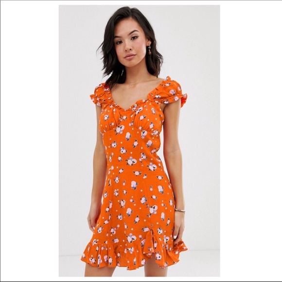 FREE PEOPLE BOHO V-NECK TIE BACK MINI DRESS A2C - Picture 2 of 16